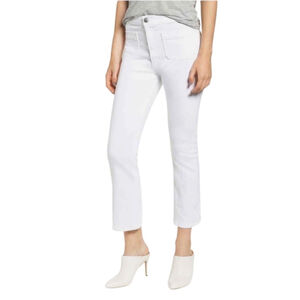 Current/Elliott The Ultra High Waist Kick Flare cropped white jeans 27